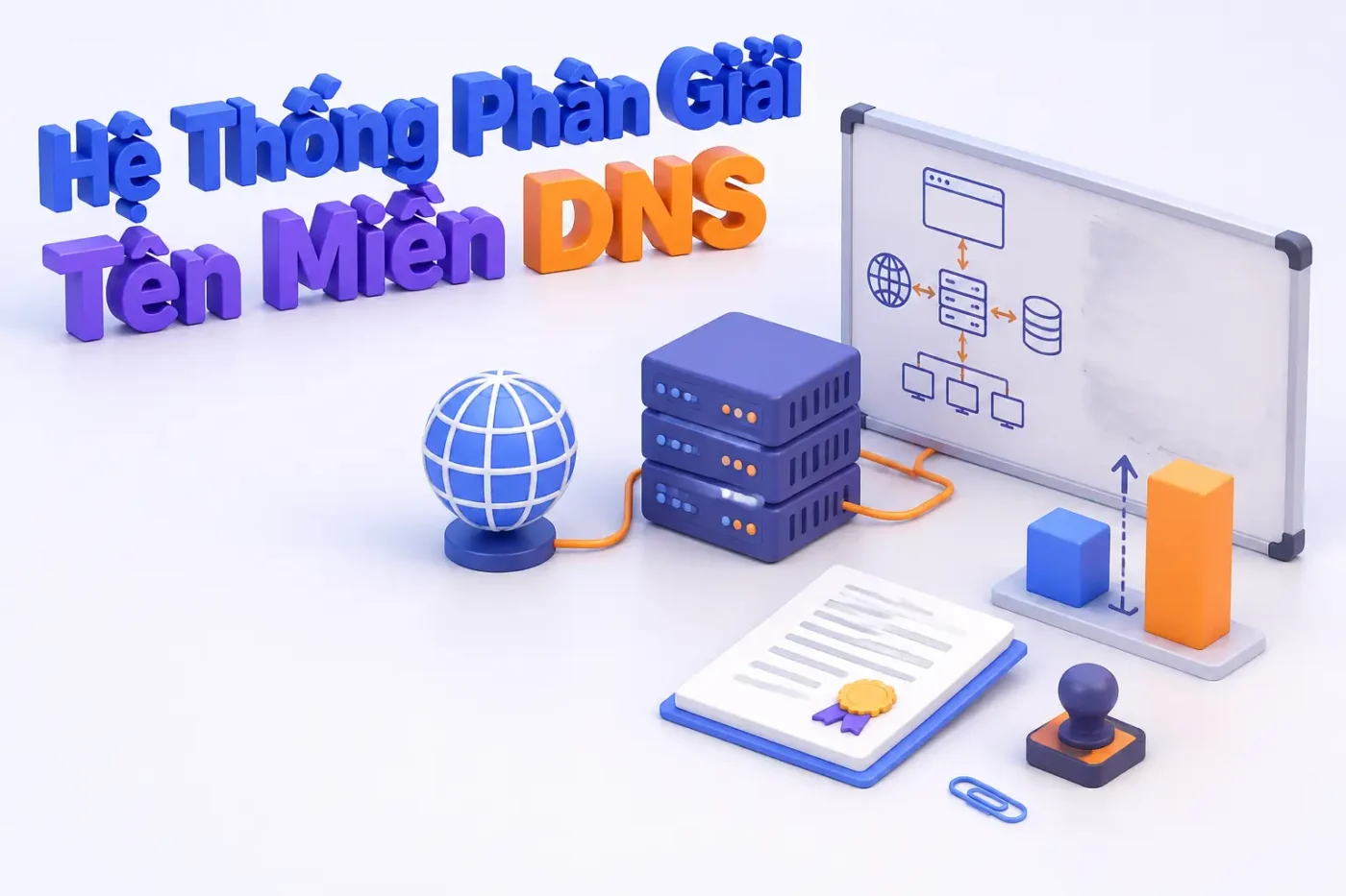 DNS là viết tắt của Domain Name System, tức hệ thống phân giải tên miền - hệ thống phân giải tên miền DNS