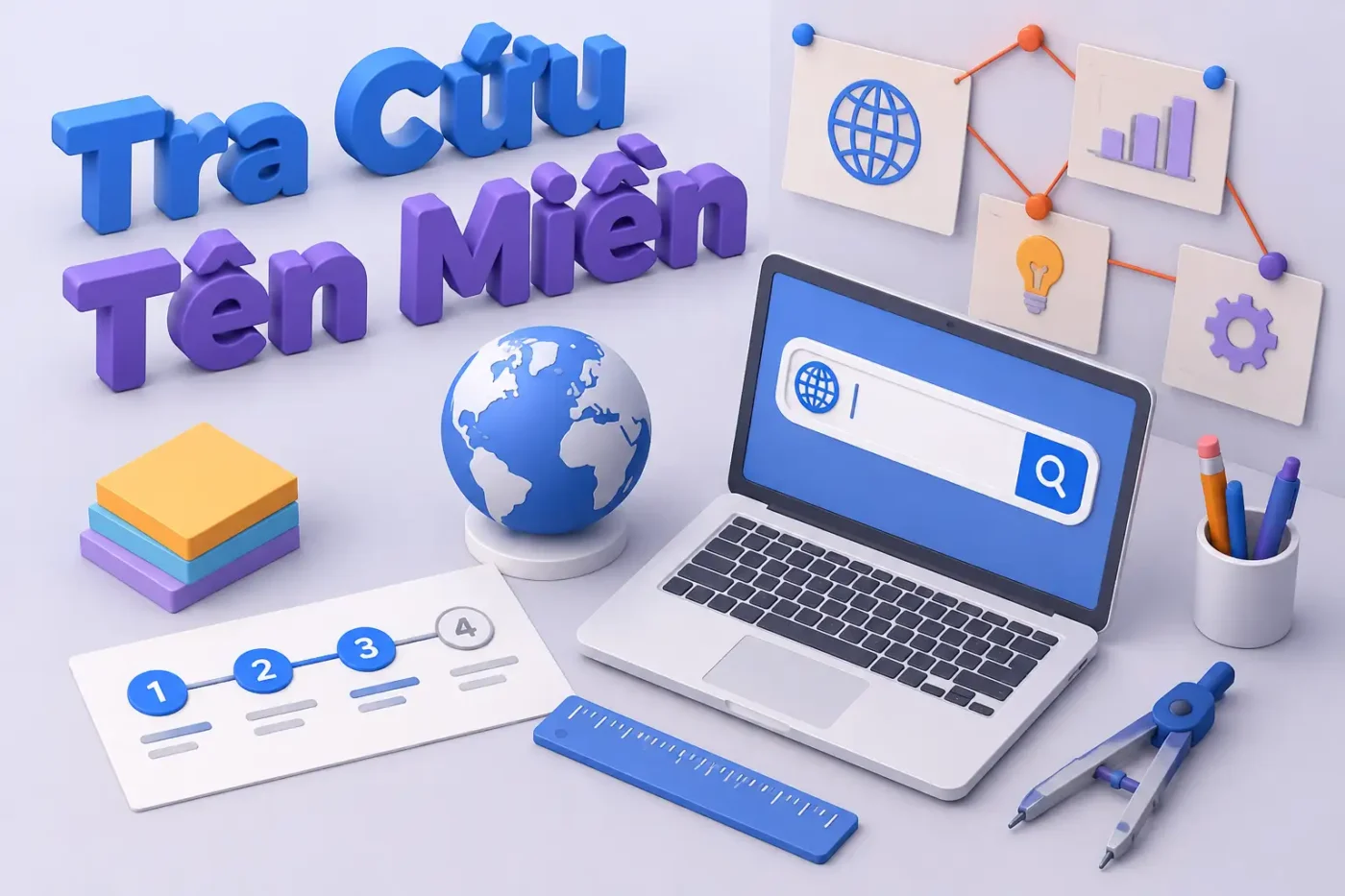 Tra cứu tên miền là việc nhập một địa chỉ website vào công cụ để xem nó còn trống hay đã có người dùng
